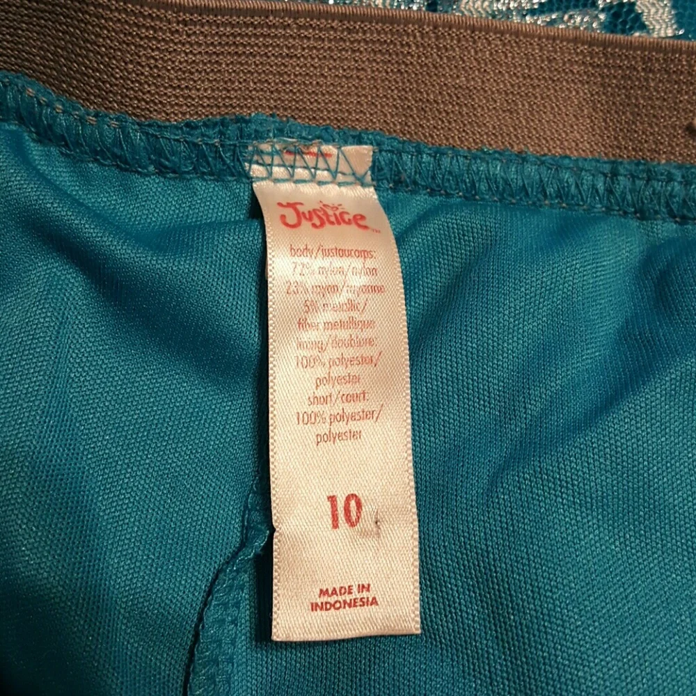 Justice girl mini skirt lining  elastic waist size 10